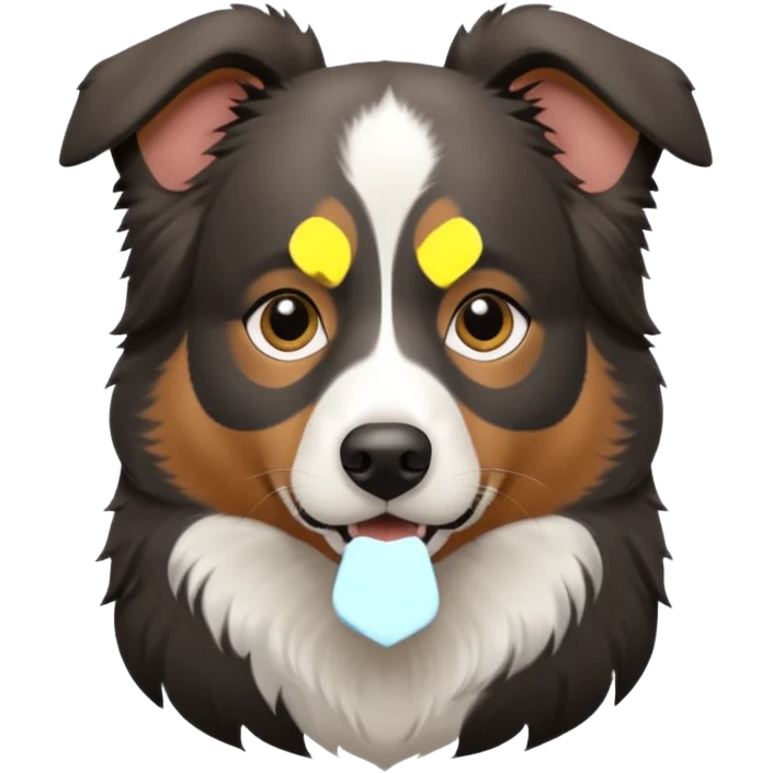 black and white Australian Shepherd dog emoji