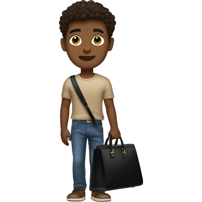 posh-muscular-brown boy carrying black birkin bag emoji