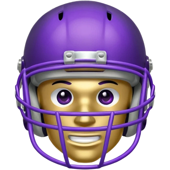 College football player helmet in purple color emoji