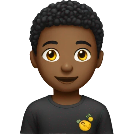 Black boy with inscription "Relja" on his T-shirt emoji