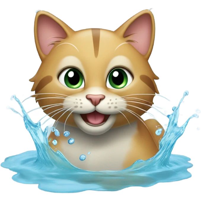 swimming cat  emoji