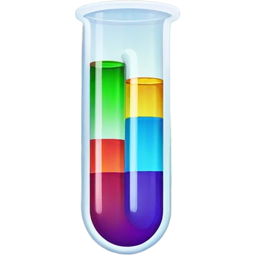 test tube with 3 liquids of different colour emoji