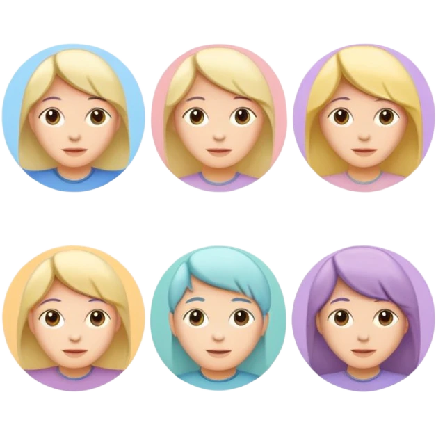 Make me an emoji for an app. The emoji is to highlight "social", "Real people", Reviews, trust, and brand recognition  - Should be circles in a flattened style emoji