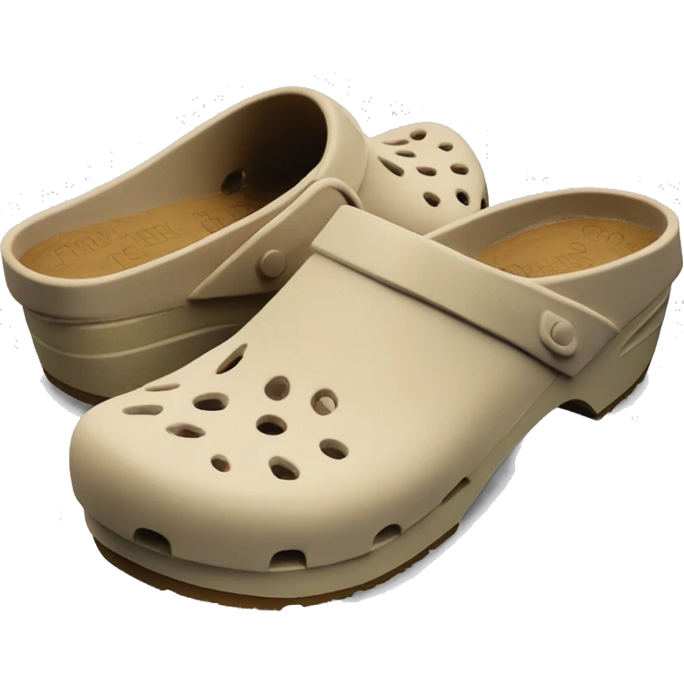 Broken stock Boston clog khaki beige color emoji