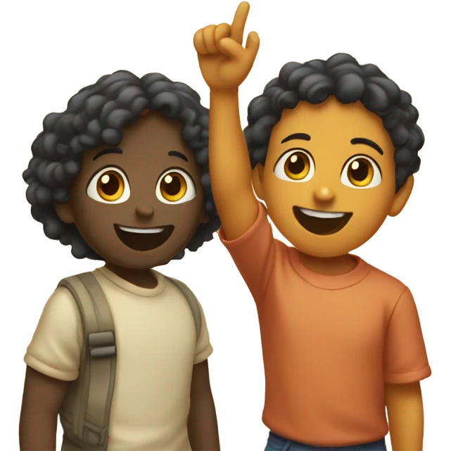 two children high fiving emoji