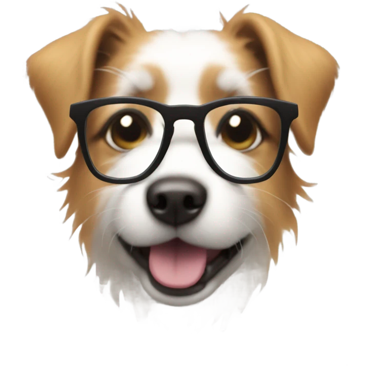 blurry dog with glasses emoji