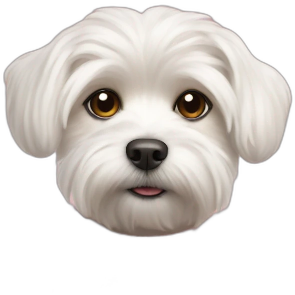 Maltese dog in warm bright sweater emoji
