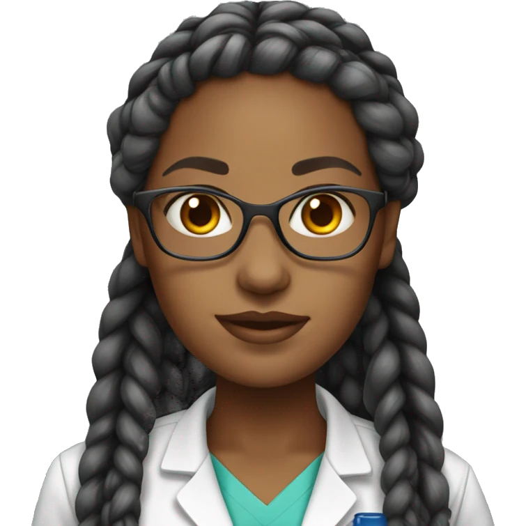 box braids female scientist emoji