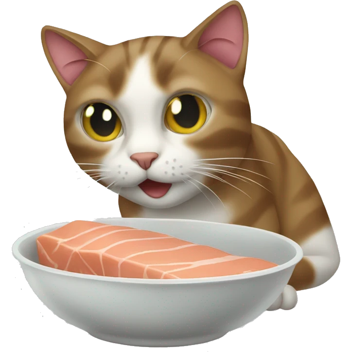 Cat eating tuna  emoji