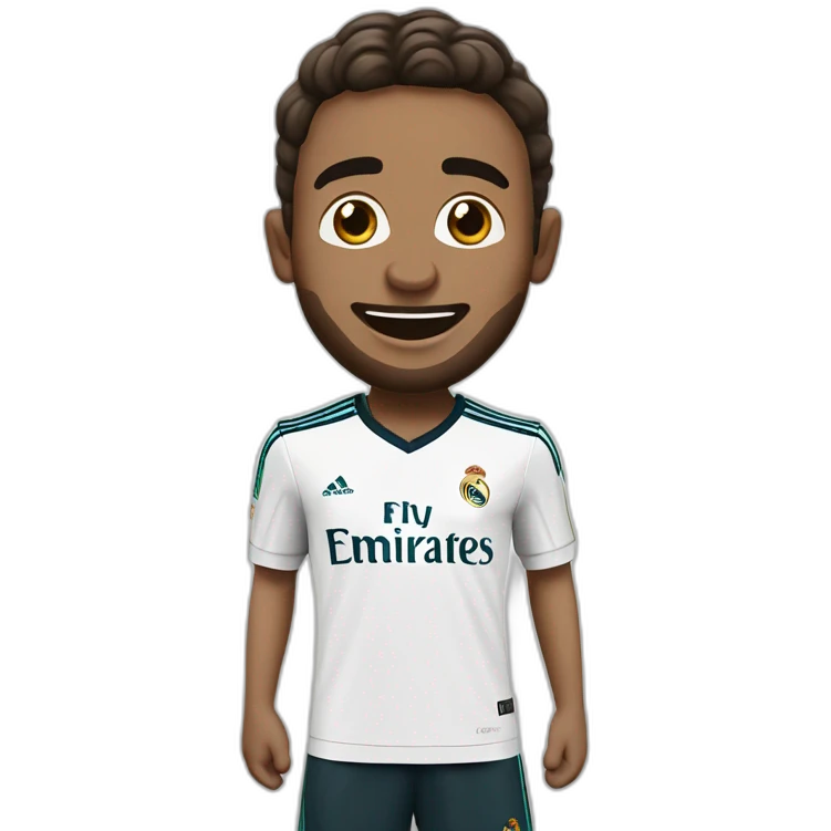 Jude Bellingan wearing real madrid. Goal celebration open arms emoji