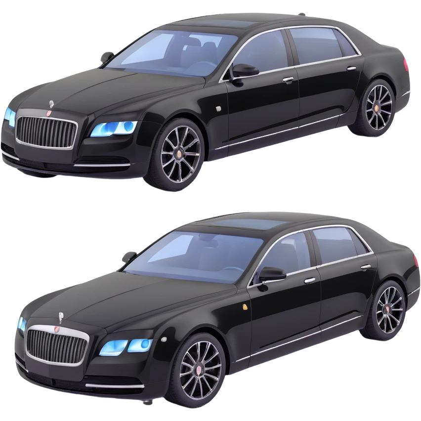 Add a transparent film next to the black luxury car, clearly separated and visible, as if ready to be applied, keep the elegant 3D style emoji