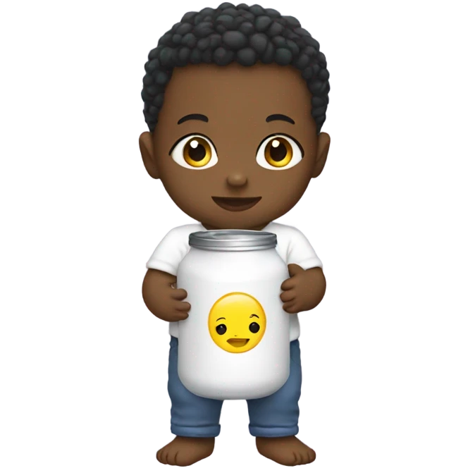 White Baby holding can  emoji