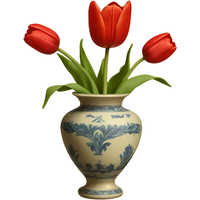 tulip in Vintage vase emoji