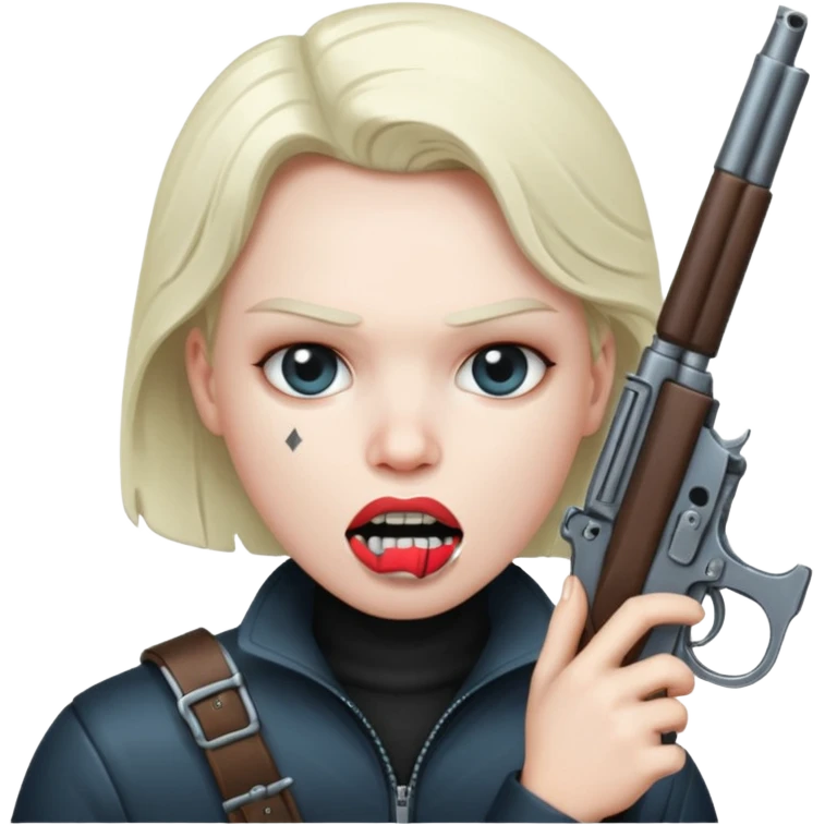 Gun in mouth emoji
