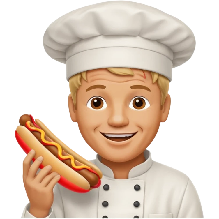 gordon ramsay eat hotdog, happy smile emoji