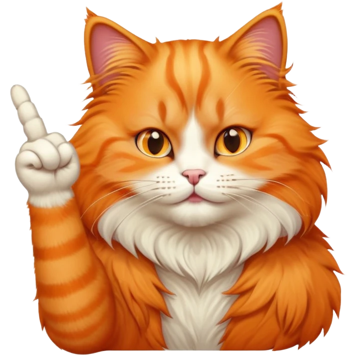 orange cat gives middle finger  emoji