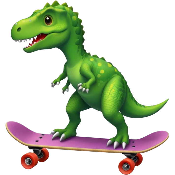 Dinosaur on a skateboard emoji