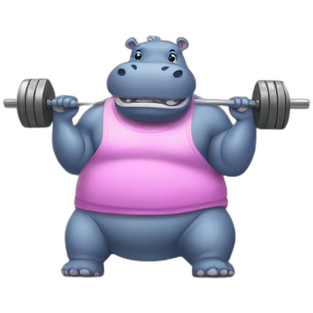 Hippo gym emoji