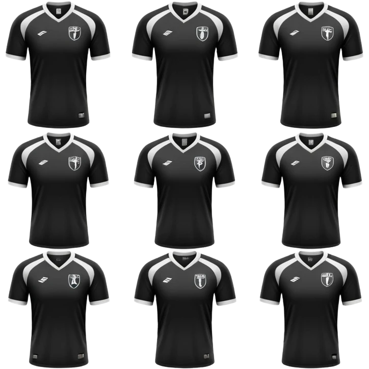 collection maillot de foot noir différents modèles emoji