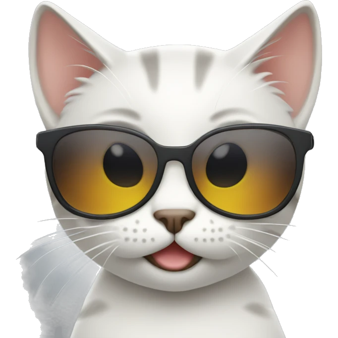 Cat wearing sunglasses winking cute pose emoji