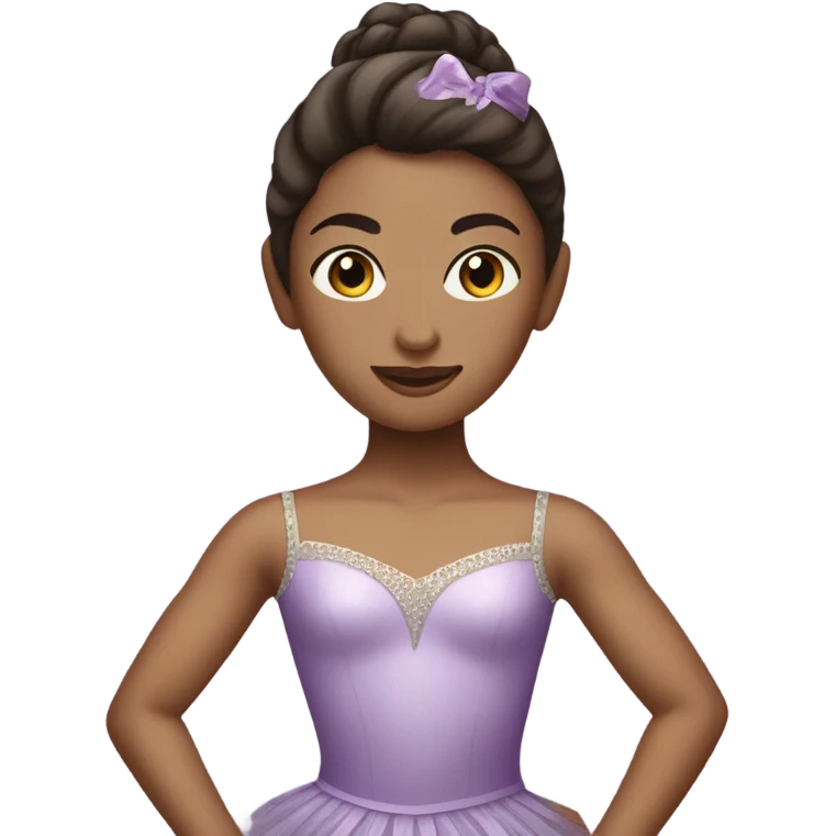 Brunette ballerina in purple tutu  emoji
