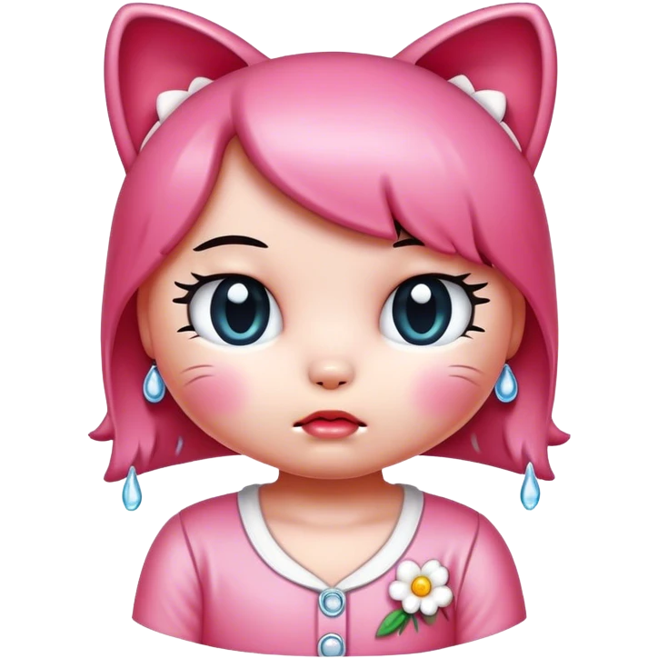 Hello Kitty crying emoji