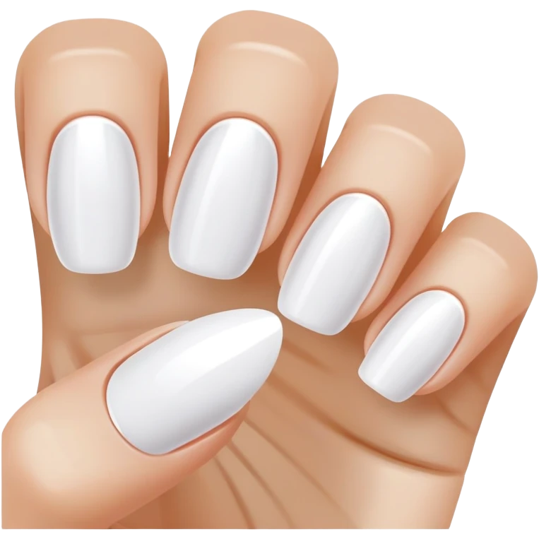 french tip nails with white nail polish  emoji