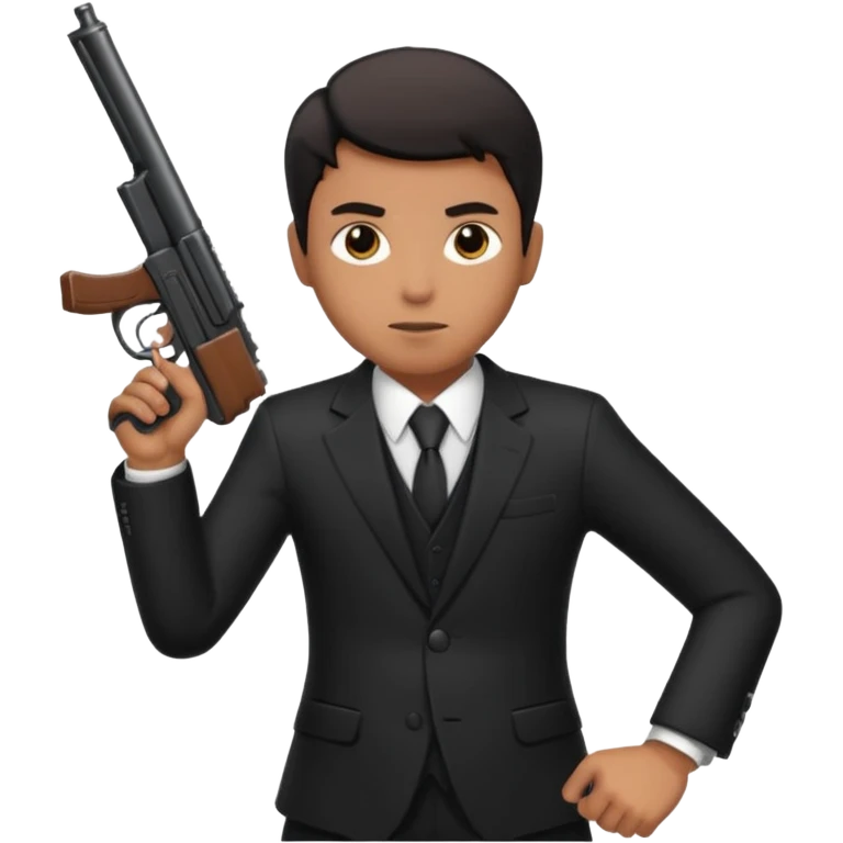 mafia human in black with a gun emoji