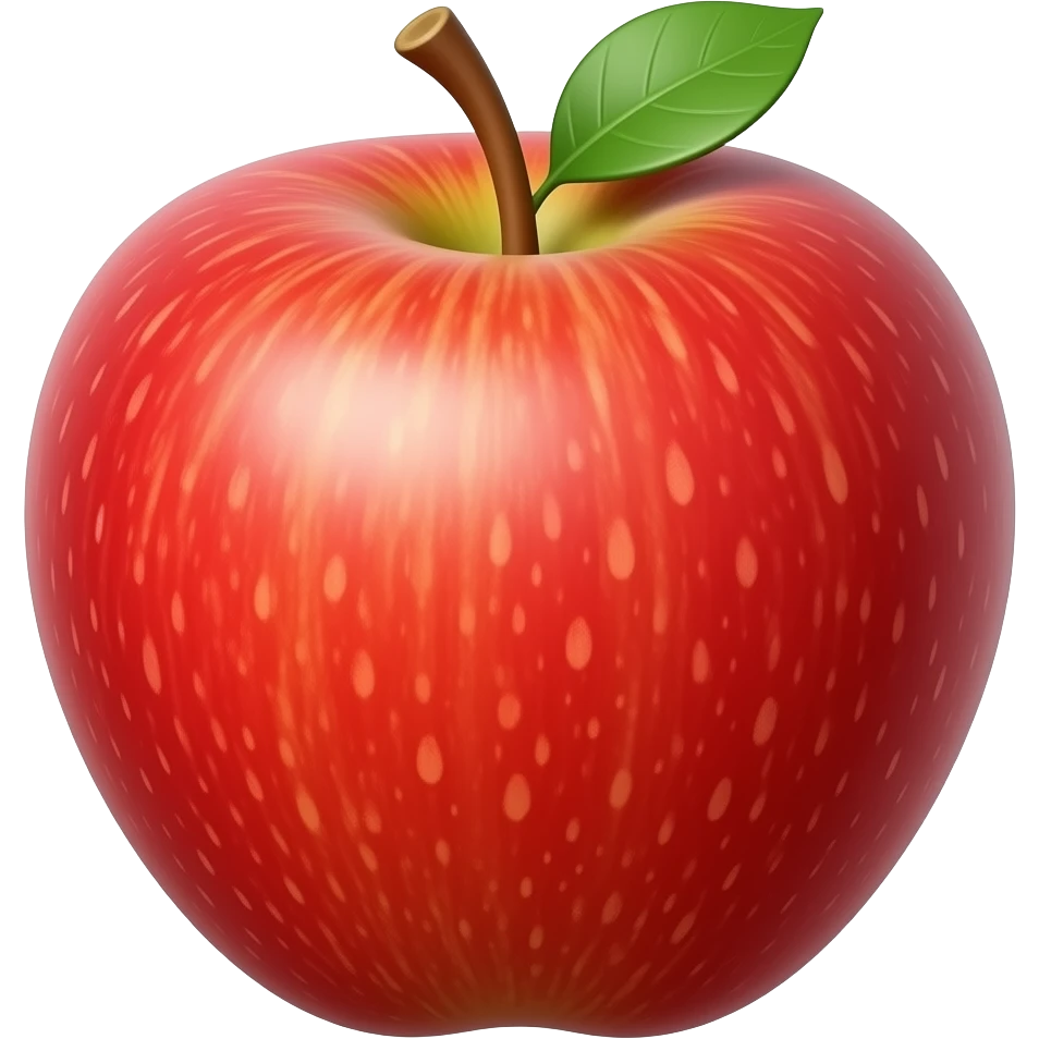 "3D red apple emoji, cartoon style, glossy, white background, high quality" emoji