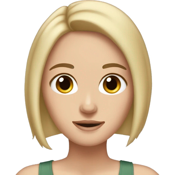 white Girl brunette with bob brown eyes  emoji