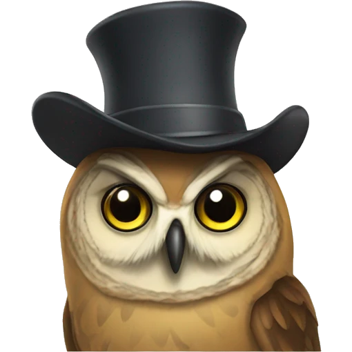 Owl with hat emoji