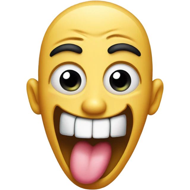 Face emoji with its tongue out with middle finger ￼ emoji