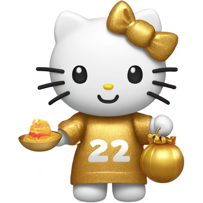 hello kitty celebrating a 2025 new year emoji