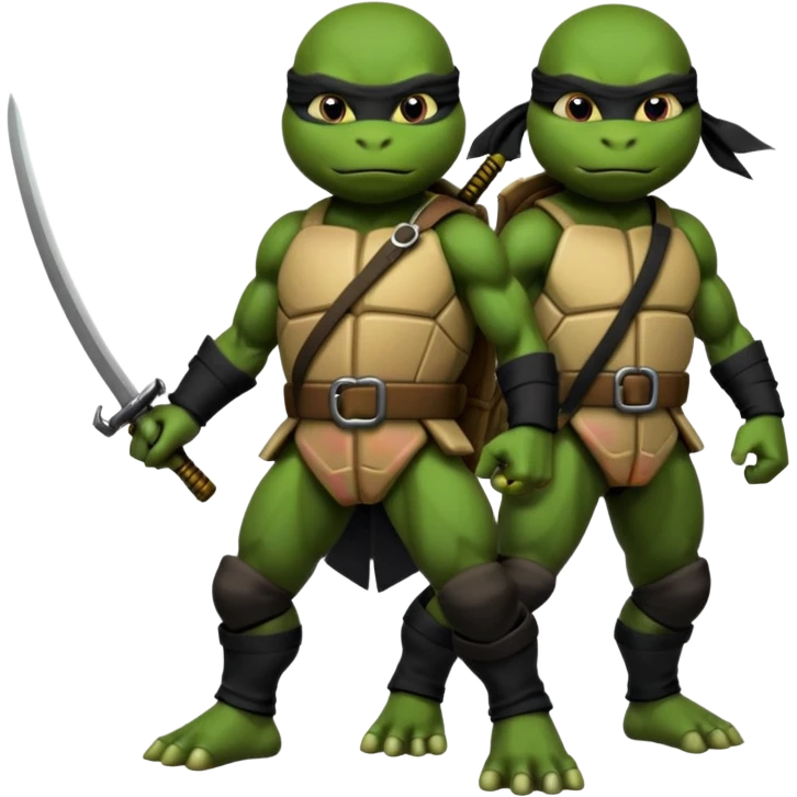 Teenage Mutant Ninja Turtles dressed in black ninja attire emoji