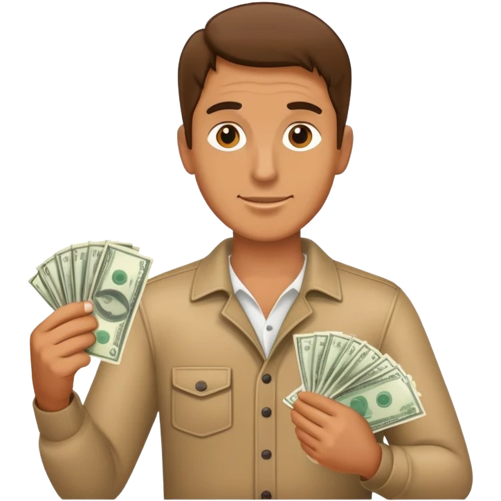 A man holding money emoji