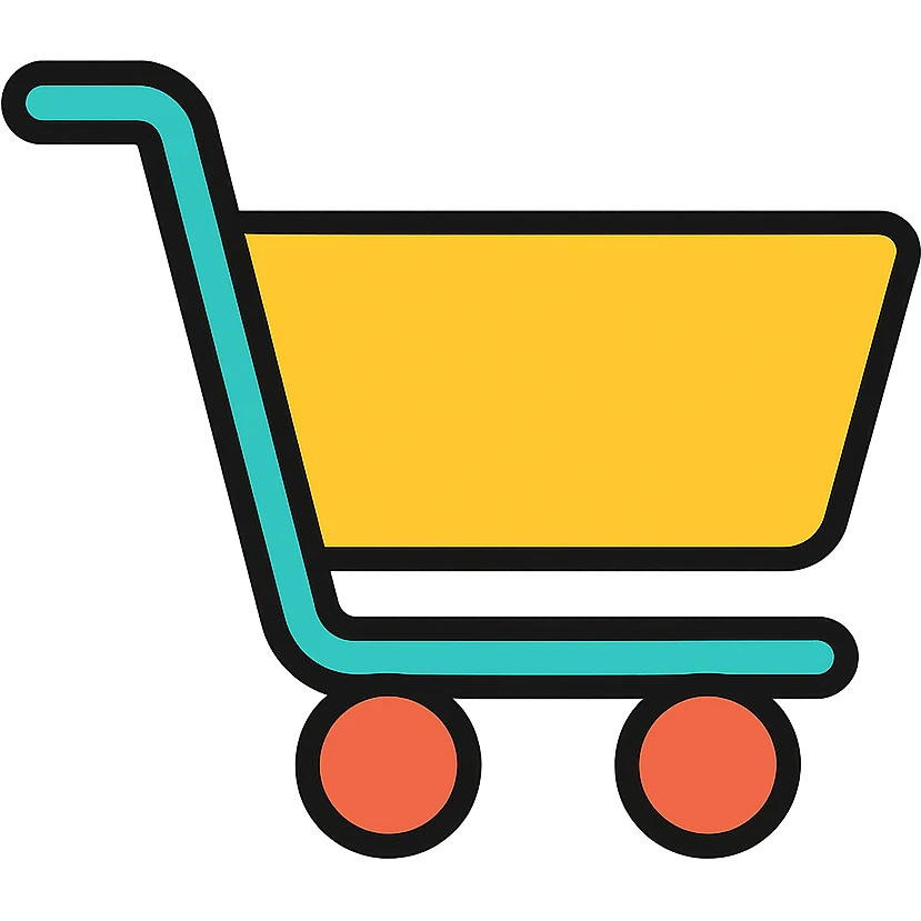 shopping cart icon, simple and modern emoji