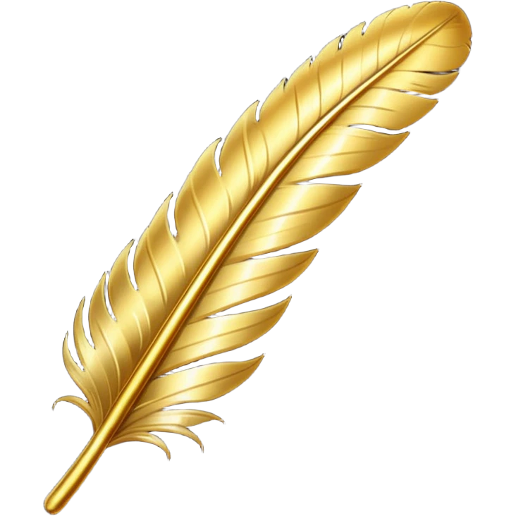 Create a beautiful golden feather emoji