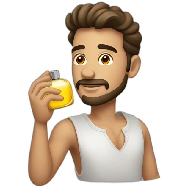 Hombre con perfume en la mano emoji