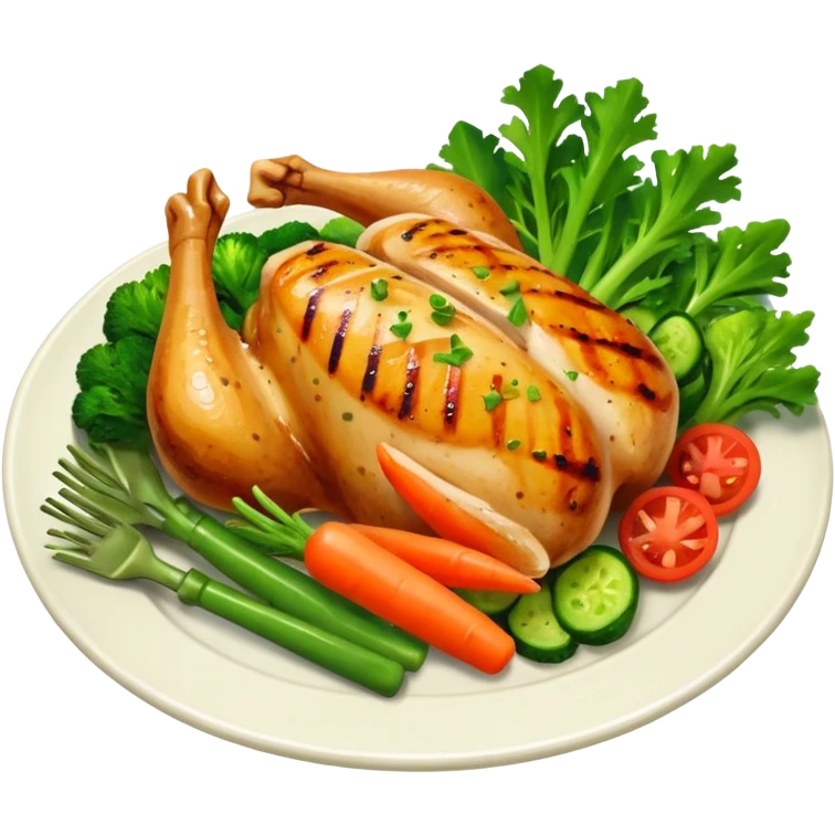 Grilled Chicken with Steamed Vegetables emoji