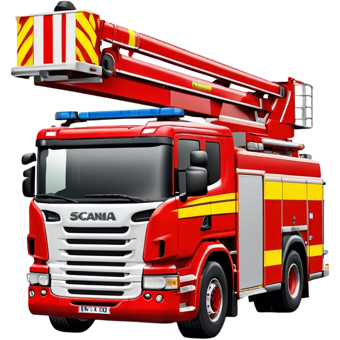 Fire Truck - Scania P320 Fire Truck (Model Year: 2015) (Iconic Colour: Red with white and yellow stripes) emoji