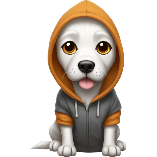 Dog wearing a hoodie emoji