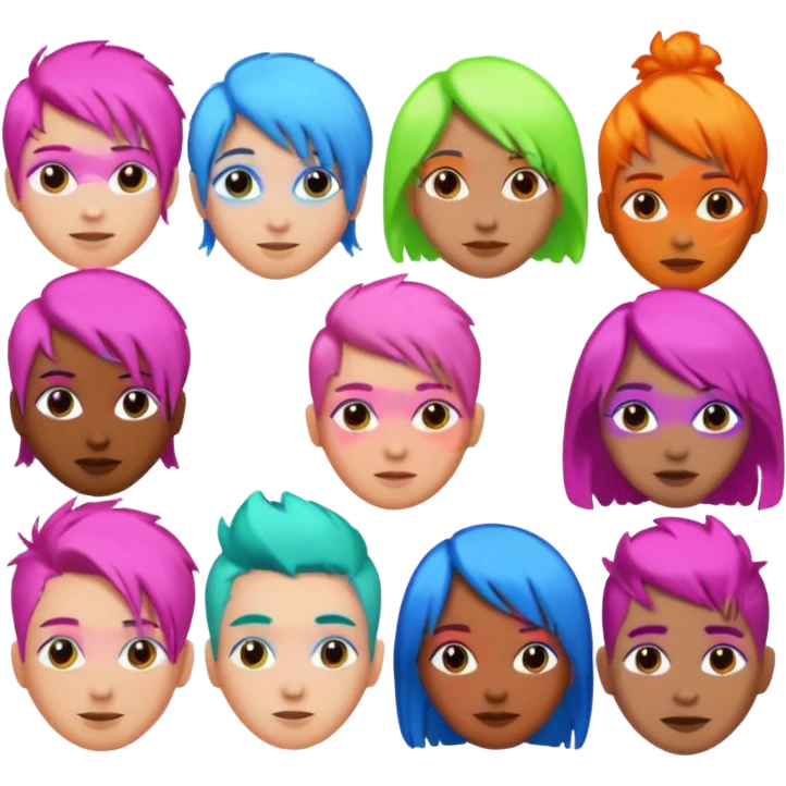 Neon Haired People emoji