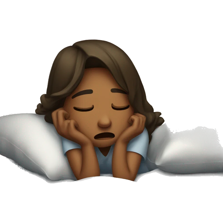 Girl crying in bed emoji