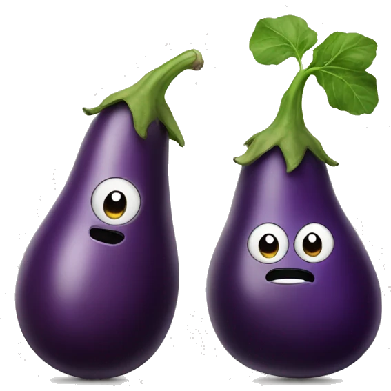 Eggplant versus potato emoji