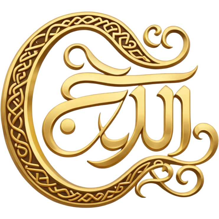 the word 'arabic' stylized as a golden script emoji