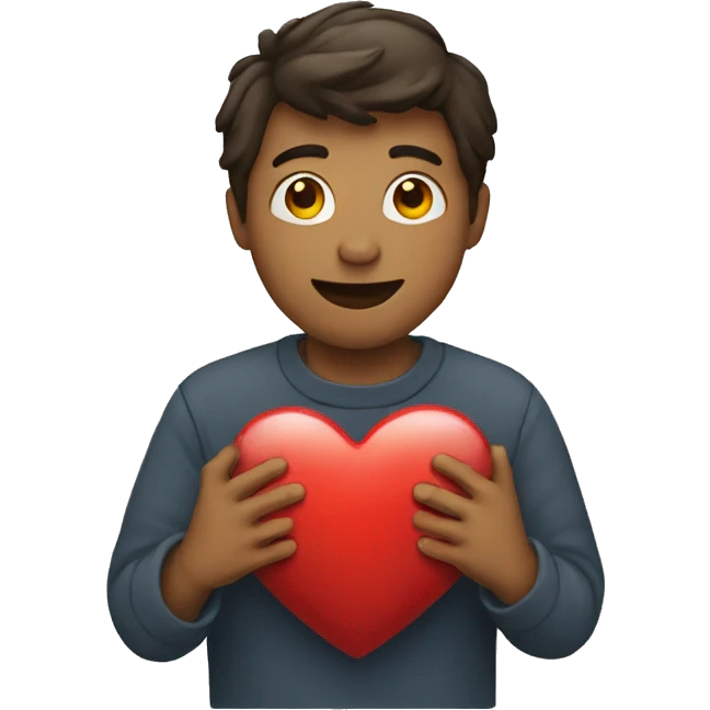 person holding heart emoji