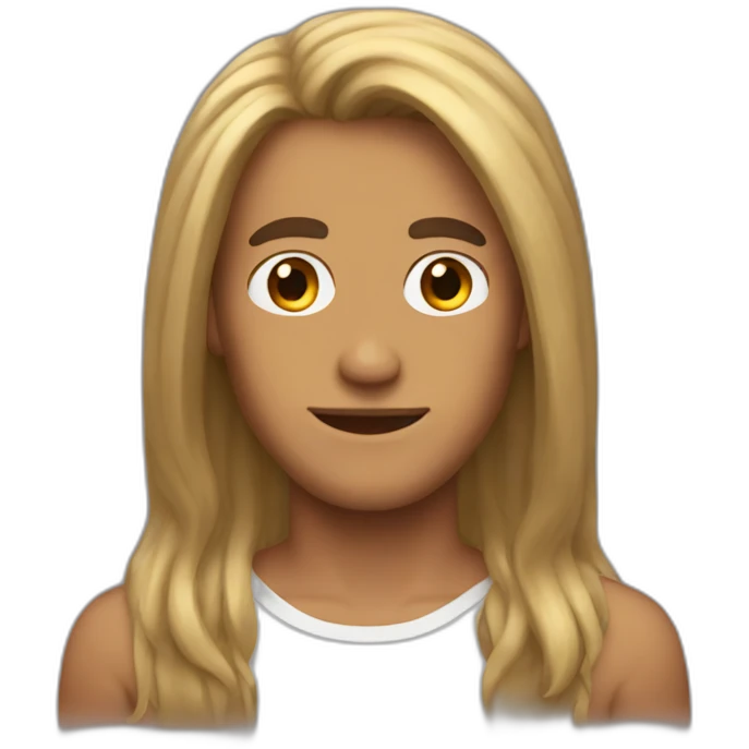 Tan fit very long hair man emoji