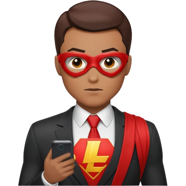 crea un super heroe cuyo don es leer rapido, en el pecho debe esta la L en mayuscual que es de lectura emoji
