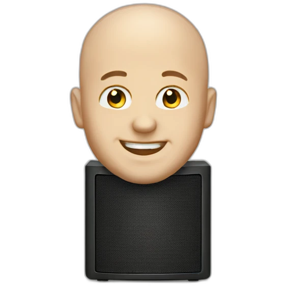 bald men happy white denote speaker emoji