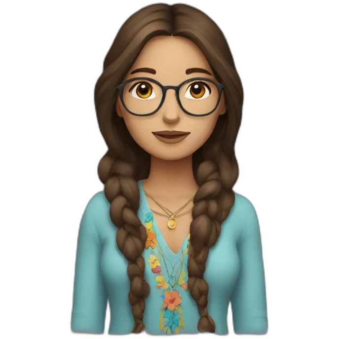 hippie brunette emoji